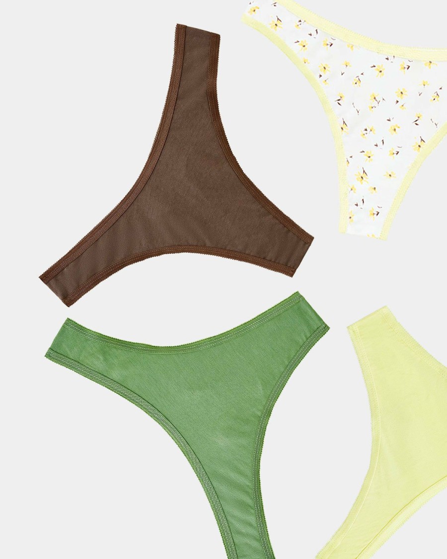 Knicker Stripe & Stare | Camille Picot Thong Four Pack